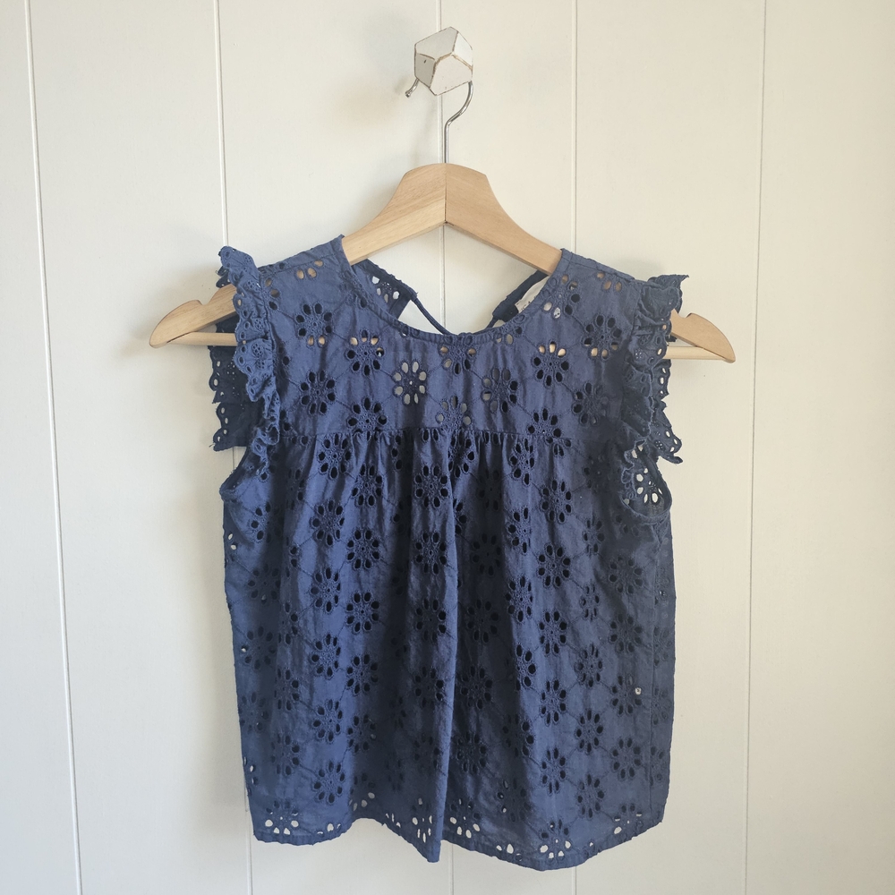 ☆ ISA & ELLA Blue Eyelet Top